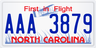 NC license plate AAA3879
