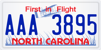 NC license plate AAA3895