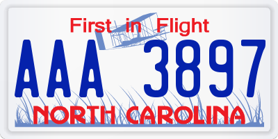 NC license plate AAA3897