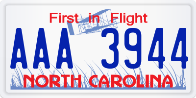 NC license plate AAA3944