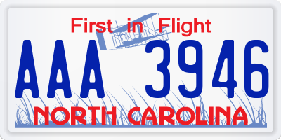 NC license plate AAA3946