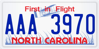 NC license plate AAA3970