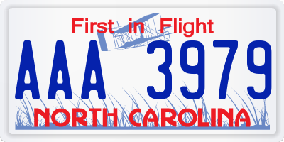 NC license plate AAA3979