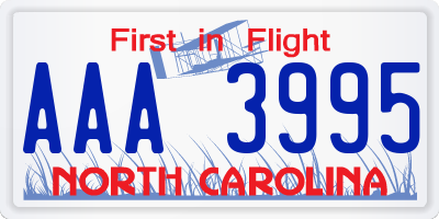 NC license plate AAA3995