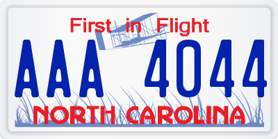 NC license plate AAA4044