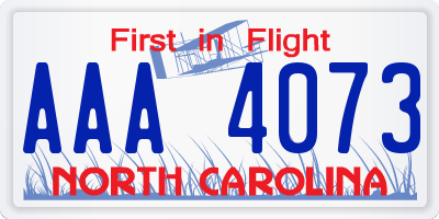 NC license plate AAA4073