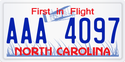 NC license plate AAA4097