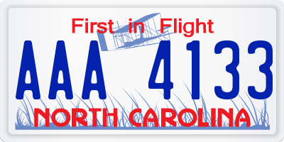 NC license plate AAA4133