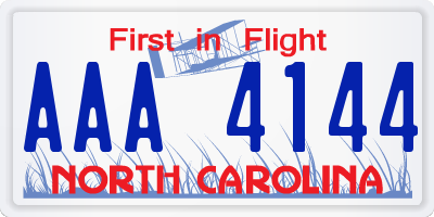 NC license plate AAA4144