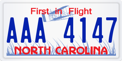 NC license plate AAA4147