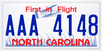 NC license plate AAA4148
