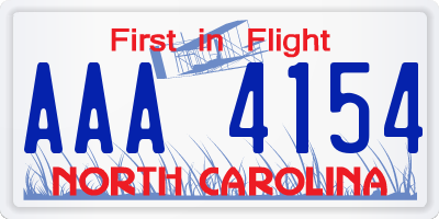 NC license plate AAA4154