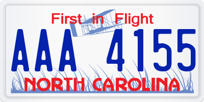 NC license plate AAA4155