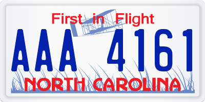 NC license plate AAA4161