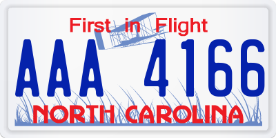 NC license plate AAA4166