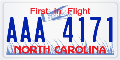 NC license plate AAA4171