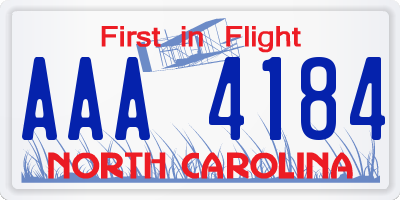 NC license plate AAA4184