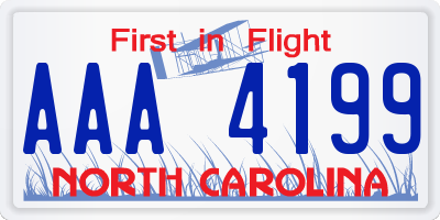 NC license plate AAA4199