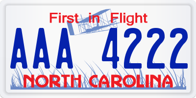 NC license plate AAA4222