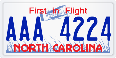 NC license plate AAA4224