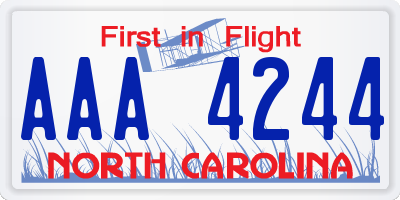 NC license plate AAA4244