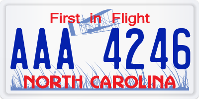 NC license plate AAA4246