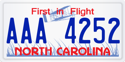 NC license plate AAA4252
