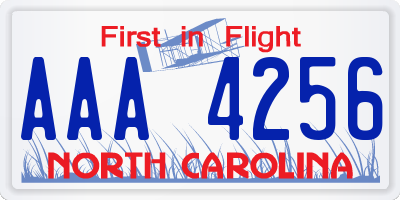 NC license plate AAA4256