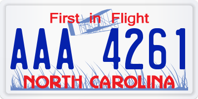 NC license plate AAA4261