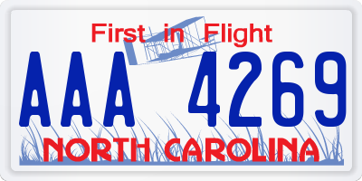 NC license plate AAA4269