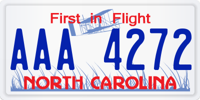 NC license plate AAA4272