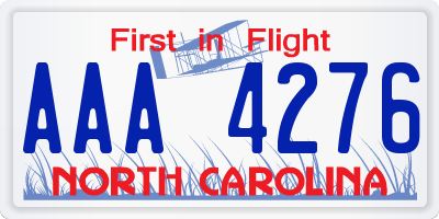 NC license plate AAA4276