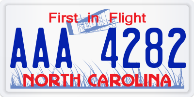 NC license plate AAA4282