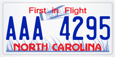 NC license plate AAA4295