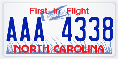 NC license plate AAA4338