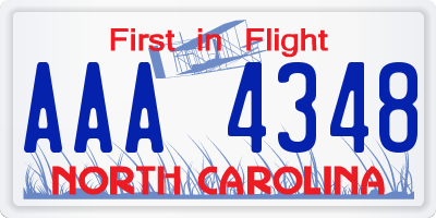 NC license plate AAA4348