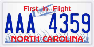 NC license plate AAA4359