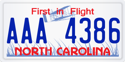 NC license plate AAA4386