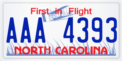 NC license plate AAA4393