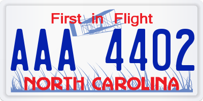 NC license plate AAA4402