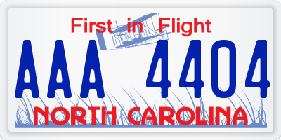 NC license plate AAA4404