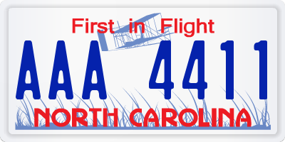 NC license plate AAA4411