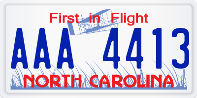 NC license plate AAA4413