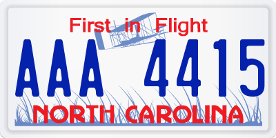 NC license plate AAA4415