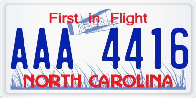 NC license plate AAA4416