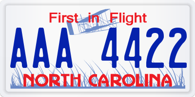 NC license plate AAA4422