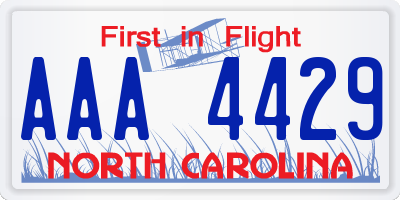 NC license plate AAA4429