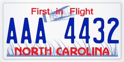NC license plate AAA4432