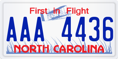 NC license plate AAA4436