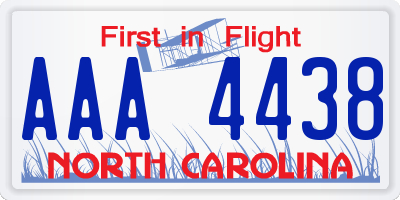 NC license plate AAA4438